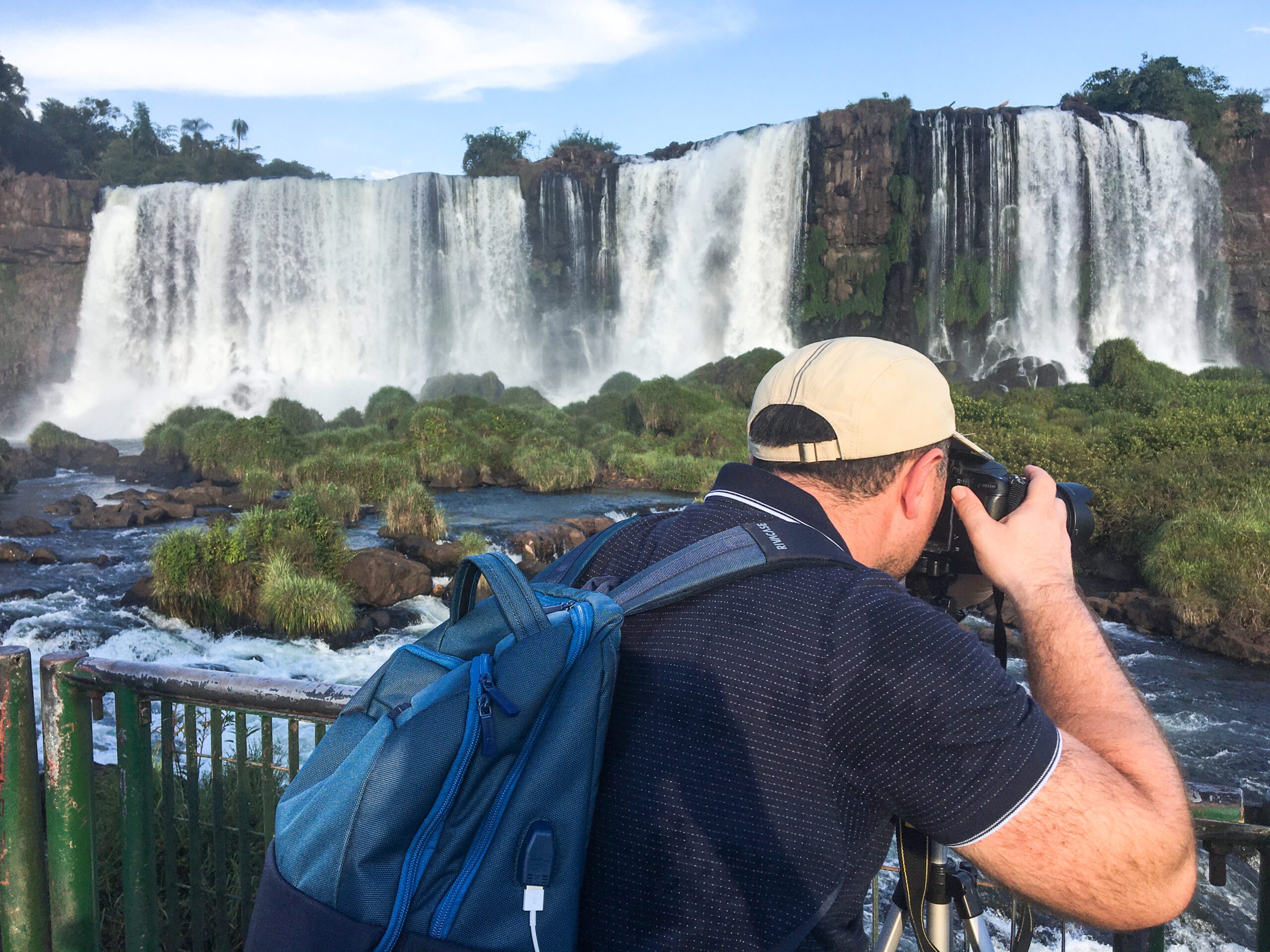 Anton Farrugia taking photo of Iguazu falls