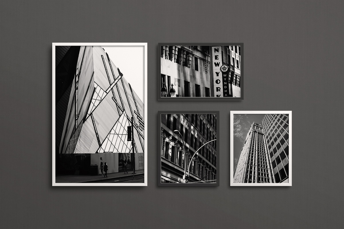 4 Black & White photo frames