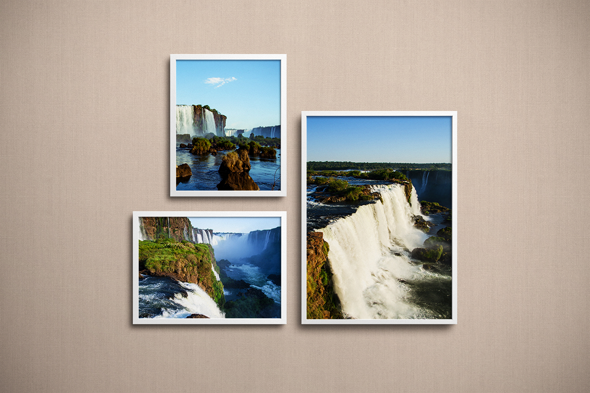 3 Landscape photos frames with white borders