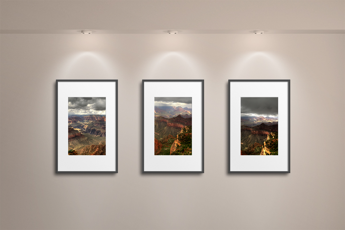 3 Landscape photos frames with black borders