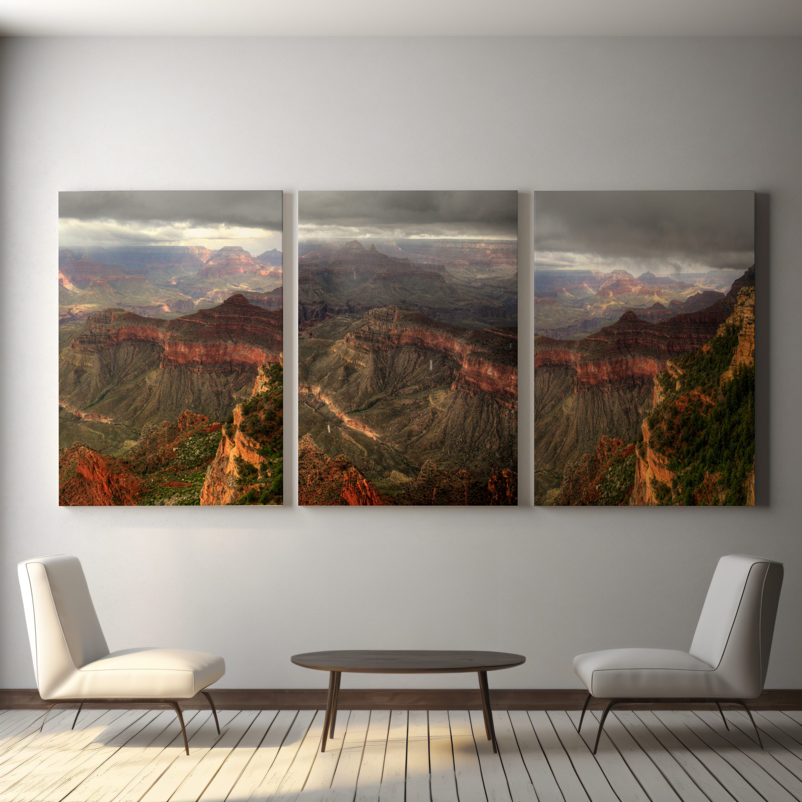 il-bordura home decor 3 grand canyon landscapes canvas with 2 armchairs and coffee table