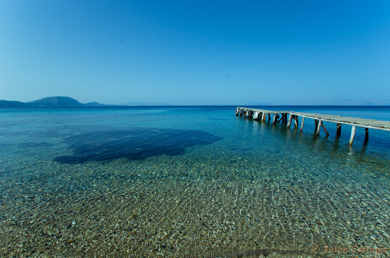 Canvas: Eternal Blue Serenity: Greek Pier