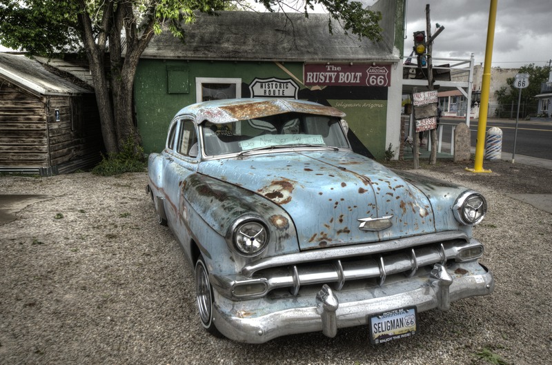 Canvas:  Rustic Reverie: Route 66 Relic